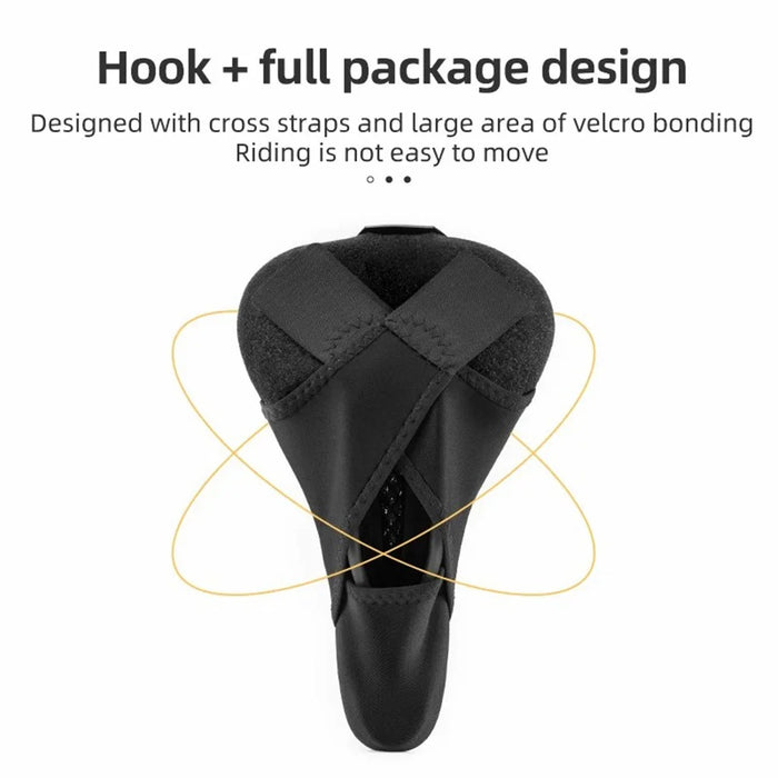ROCKBROS Bike Saddle Cover Memory Foam + Liquid Silicone Thicken Bicycle Seat Cushion with Dual Tail Light - 4