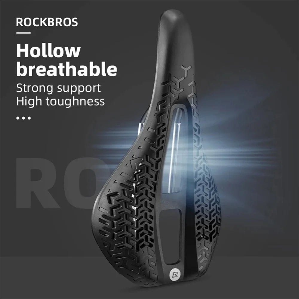 ROCKBROS LF0144 Bike Cycling TPEE+PA66 Saddle Breathable Bicycle Seat Cushion - Black+Red - 3
