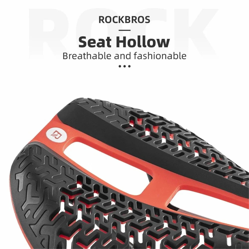 ROCKBROS LF0144 Bike Cycling TPEE+PA66 Saddle Breathable Bicycle Seat Cushion - Black+Red - 4