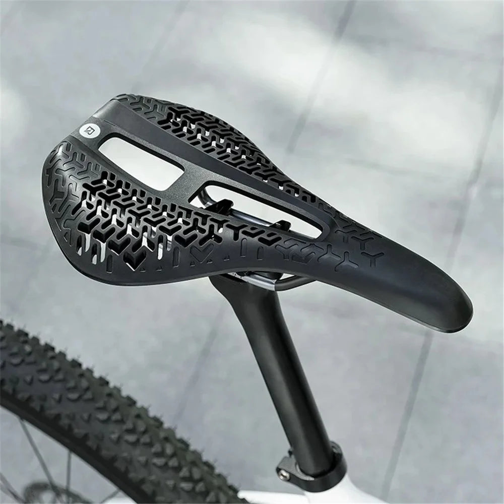 ROCKBROS LF0144 Bike Cycling TPEE+PA66 Saddle Breathable Bicycle Seat Cushion - Black+Red - 6