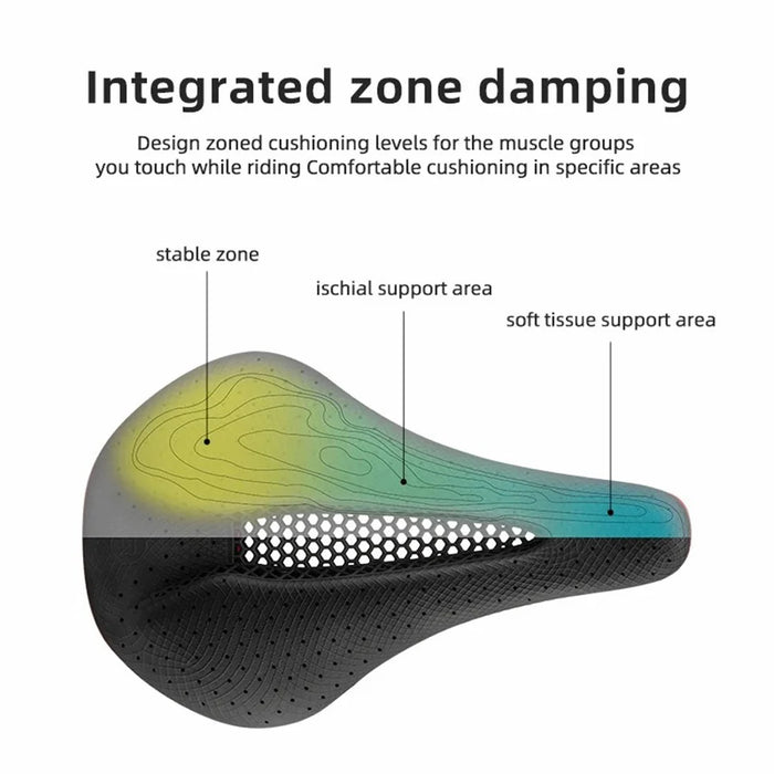 ROCKBROS 3D Printing Bike Cycling Saddle Polyurethane Breathable Bicycle Seat Cushion - LF0184 Black - 6