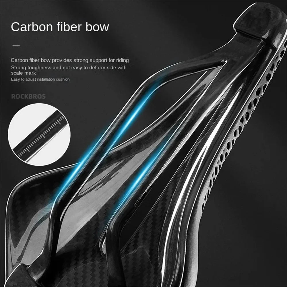 ROCKBROS 3D Printing Bike Saddle Polyurethane+Carbon Fiber Breathable Bicycle Seat Cushion - Snowflake - 4