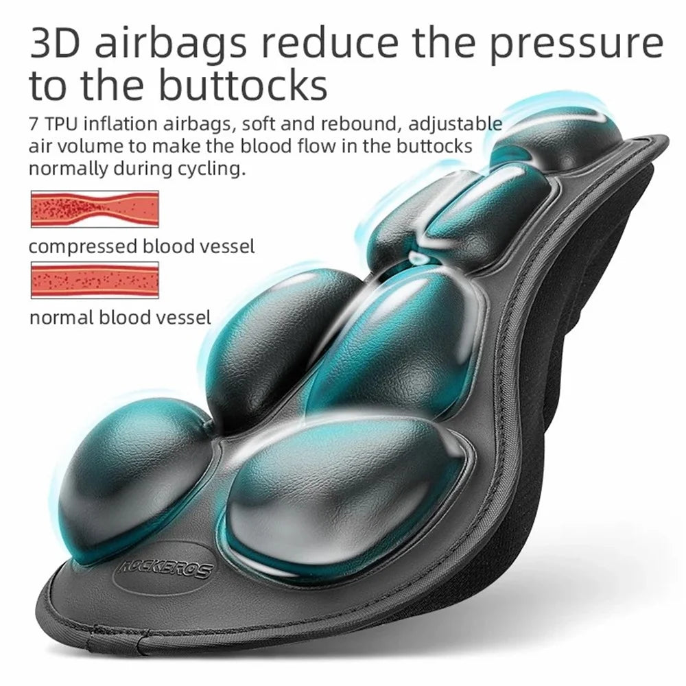 ROCKBROS 38210027001 Press Inflation Bike Saddle Cover Airbags Anti-shock Bicycle Seat Cushion - 3