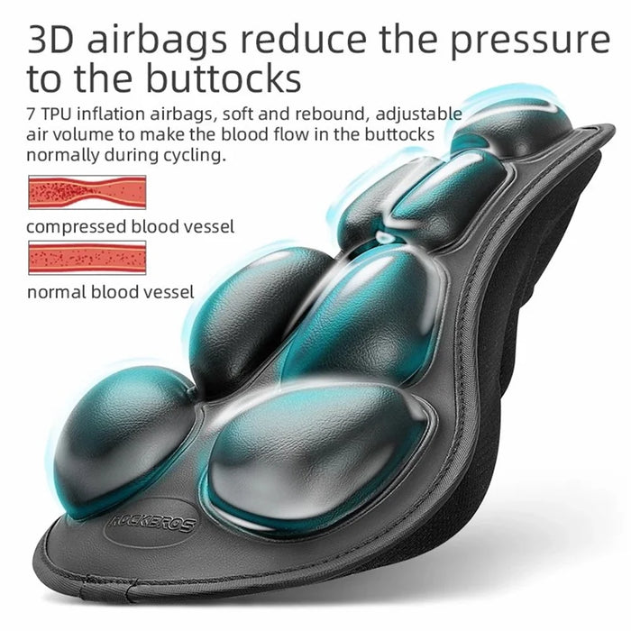 ROCKBROS 38210027001 Press Inflation Bike Saddle Cover Airbags Anti-shock Bicycle Seat Cushion - 3