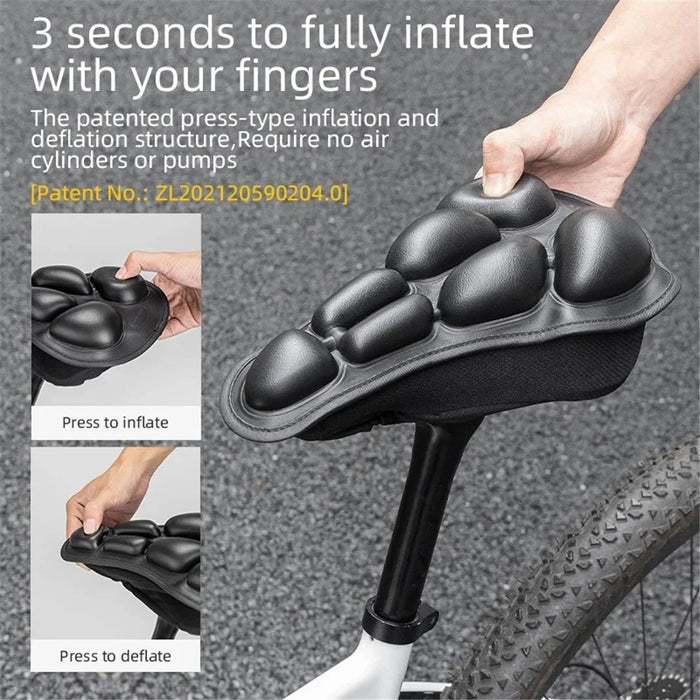 ROCKBROS 38210027001 Press Inflation Bike Saddle Cover Airbags Anti-shock Bicycle Seat Cushion - 4