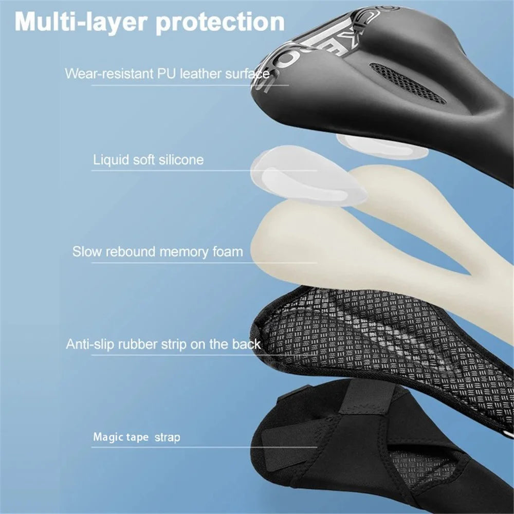 ROCKBROS Bike Cycling Saddle Cover Shock-absorption Silicone Bicycle Seat Cushion - Style 38210033001 - 3