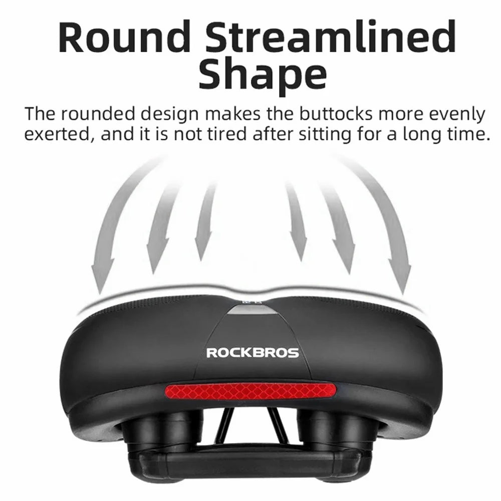 ROCKBROS AQ-6090 PU Leather+Memory Foam Bike Seat Saddle Breathable Bicycle Seat Cushion - Red - 3