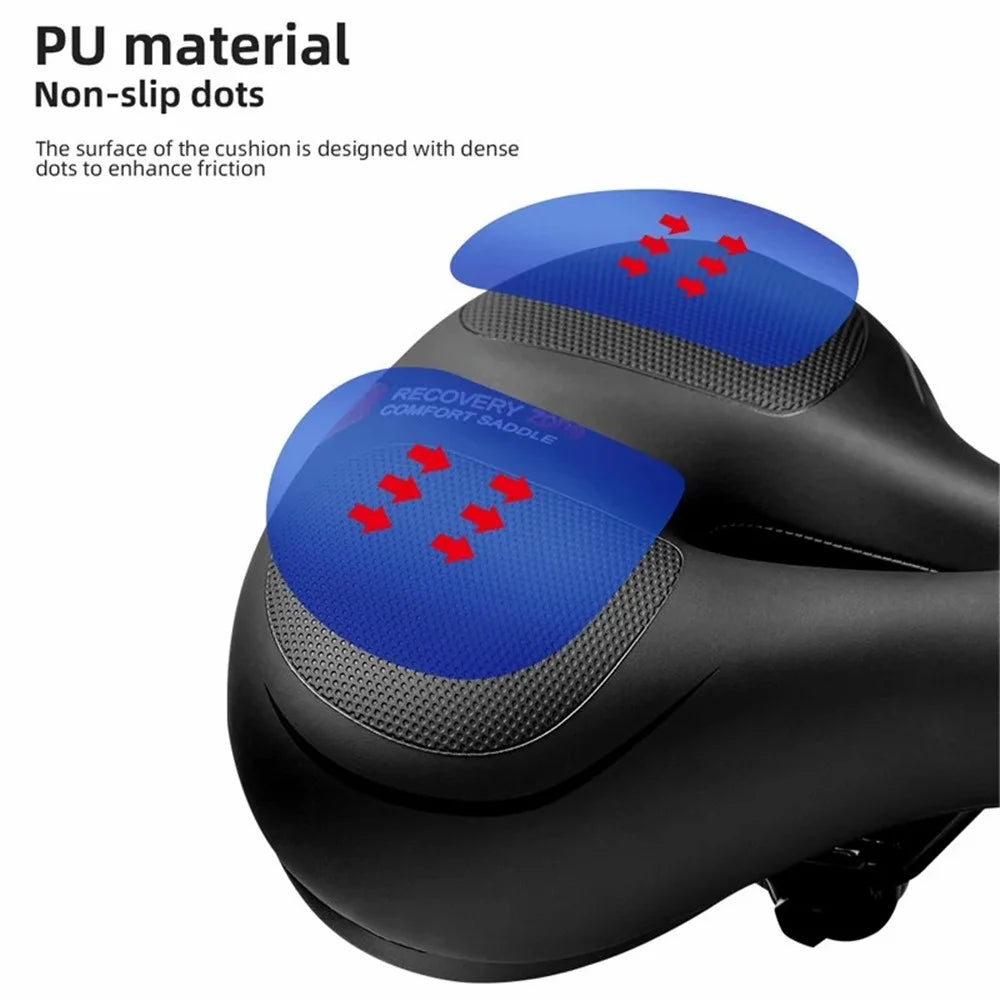 ROCKBROS AQ-6090 PU Leather+Memory Foam Bike Seat Saddle Breathable Bicycle Seat Cushion - Red - 5