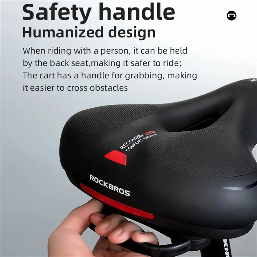 ROCKBROS AQ-6090 PU Leather+Memory Foam Bike Seat Saddle Breathable Bicycle Seat Cushion - Red - 6