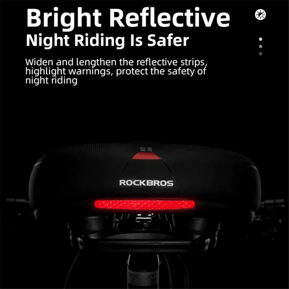 ROCKBROS AQ-6090 PU Leather+Memory Foam Bike Seat Saddle Breathable Bicycle Seat Cushion - Red - 7