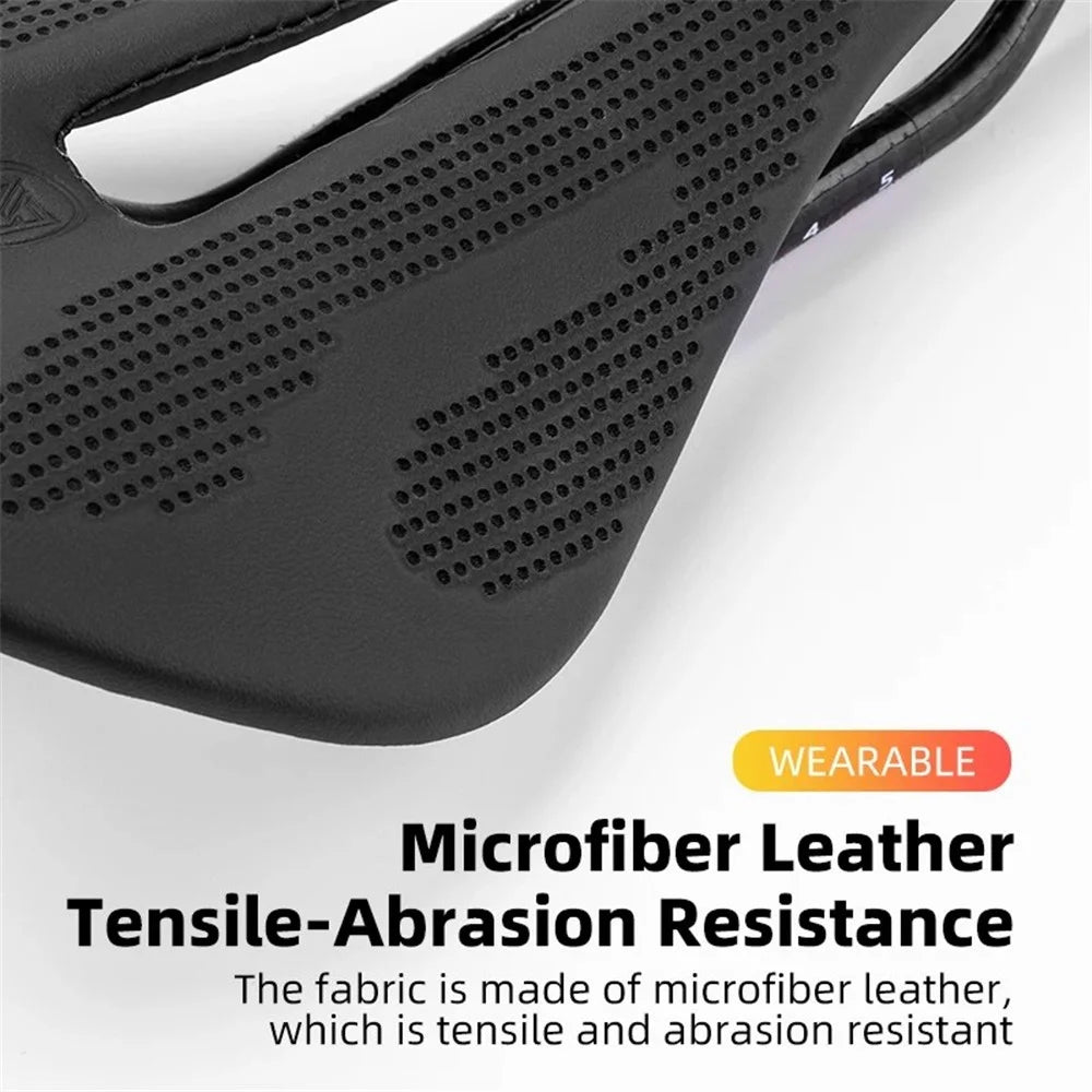 ROCKBROS Microfiber Leather+Carbon Fiber Bike Seat Saddle Breathable Bicycle Seat Cushion - 152mm - 2