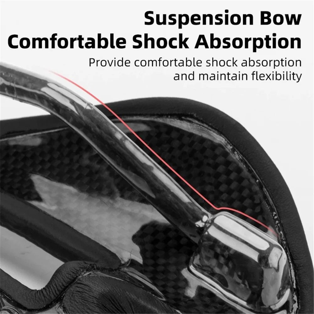 ROCKBROS Microfiber Leather+Carbon Fiber Bike Seat Saddle Breathable Bicycle Seat Cushion - 152mm - 4