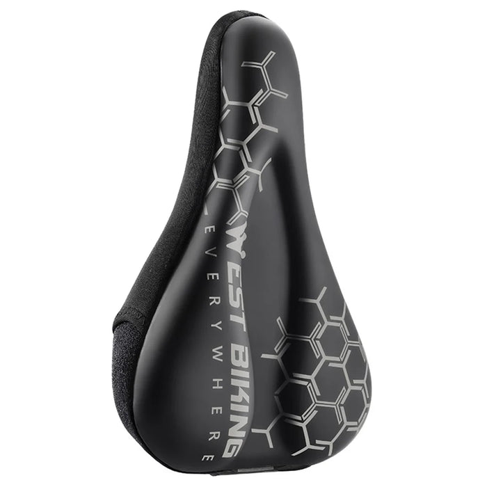 WEST BIKING Bike Saddle Cover PU Leather + Silicone + Memory Foam Thicken Bicycle Seat Cushion - Geometry Pattern - 1