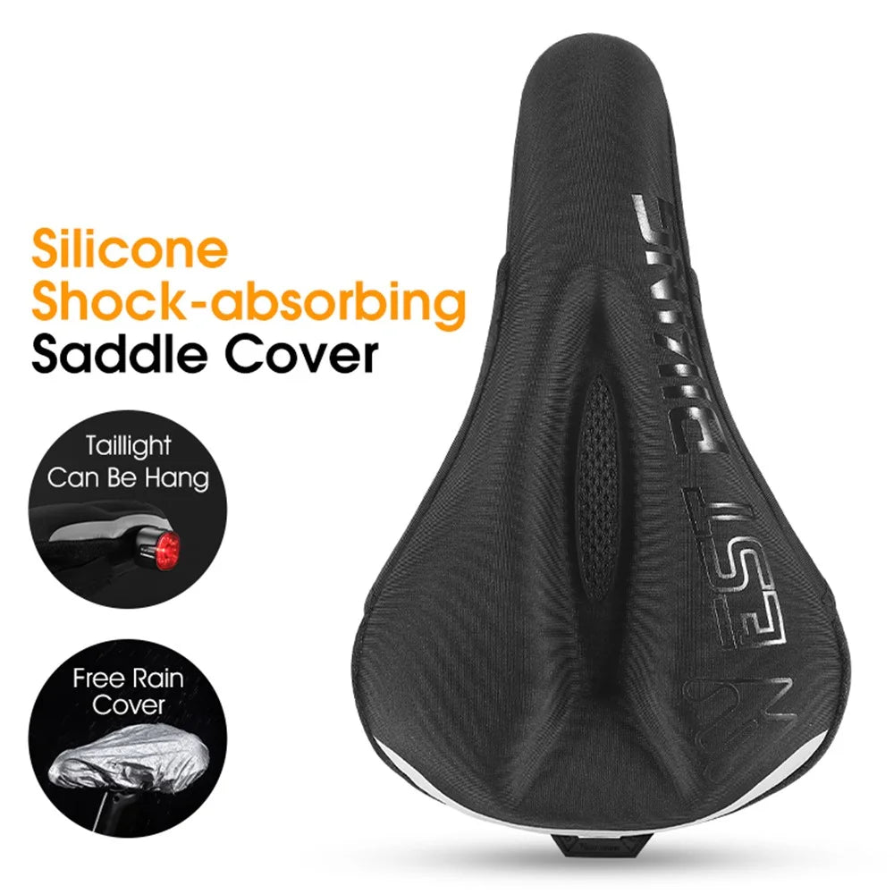 WEST BIKING YP0801194 Bike Saddle Cover Silicone+Memory Foam Shock Absorption Bicycle Seat Cushion - 2