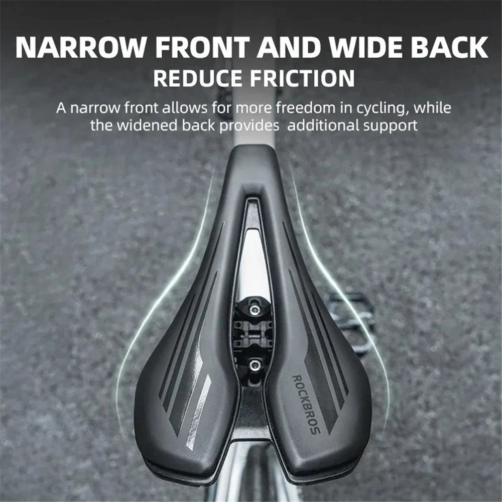 ROCKBROS 38210060001 PU Leather + Shock-Absorbing Sponge Bike Seat Hollow Bicycle Saddle - 2