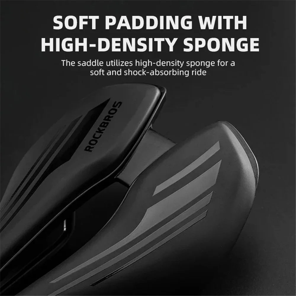 ROCKBROS 38210060001 PU Leather + Shock-Absorbing Sponge Bike Seat Hollow Bicycle Saddle - 4