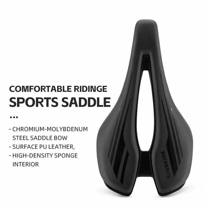 ROCKBROS 38210060001 PU Leather + Shock-Absorbing Sponge Bike Seat Hollow Bicycle Saddle - 7