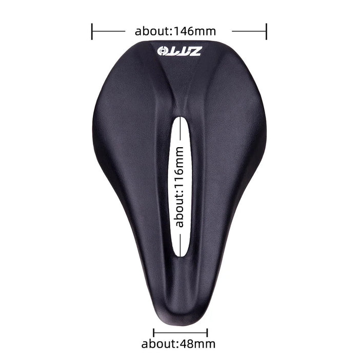 ZTTO 1138 EVA+Microfiber Leather Bike Saddle Hollow Breathable MTB Road Bicycle Seat Cushion - Black - 6
