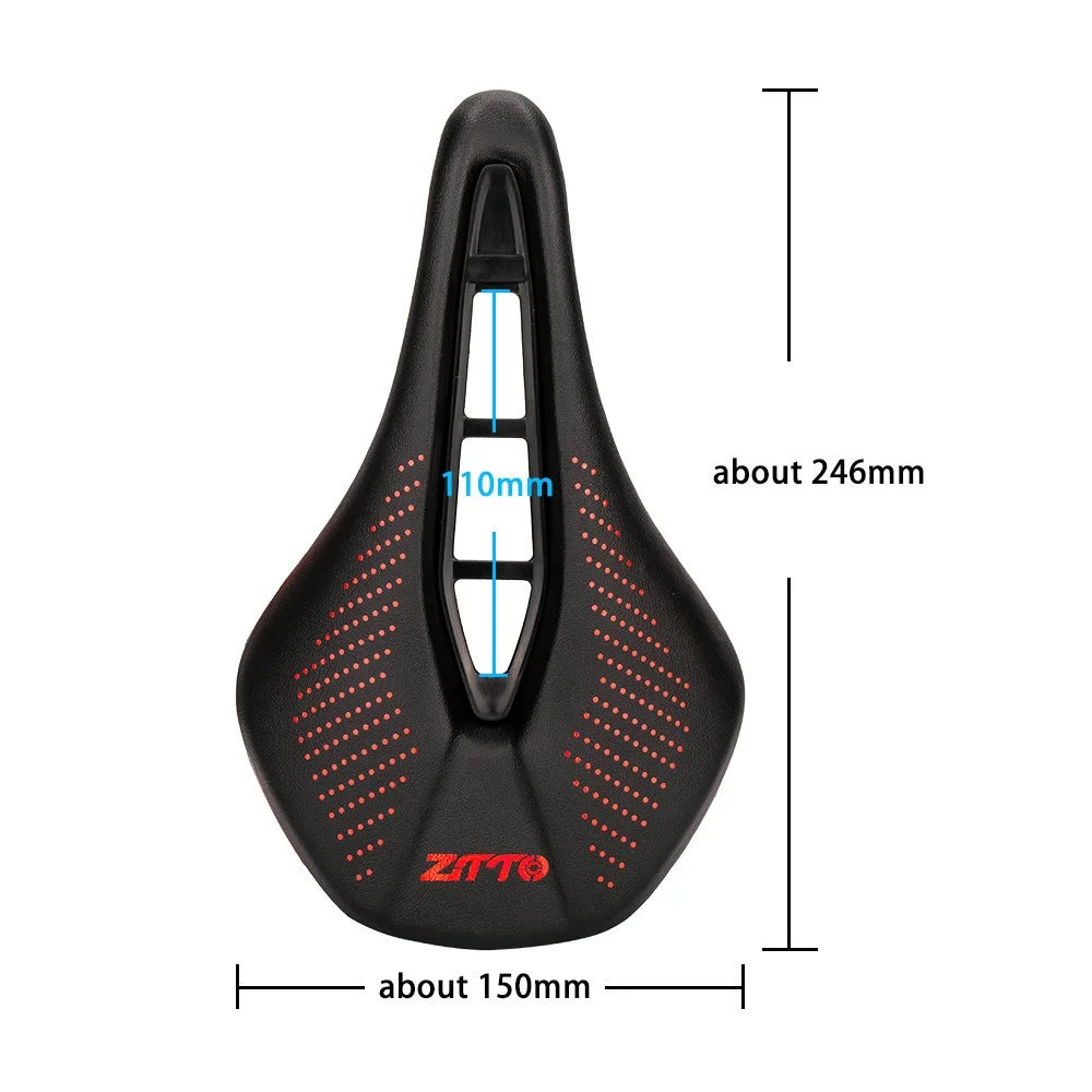 ZTTO 6901 Bicycle Saddle Wide Bike Seat Soft Bike Replacement Hollow Design - Black - 6