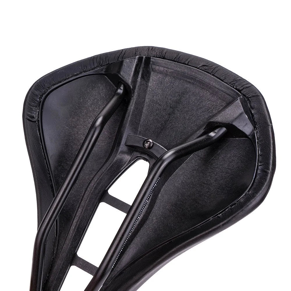 ZTTO 6900 Mountain Road Bike Saddle Cycling Soft Leather Hollow Cushion - Black+White Dots - 4