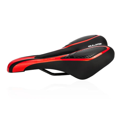 ZTTO 6219 Microfiber Leather Hollow Saddle Mountain Road Bicycle Seat Cushion - Black  /  Red - 2