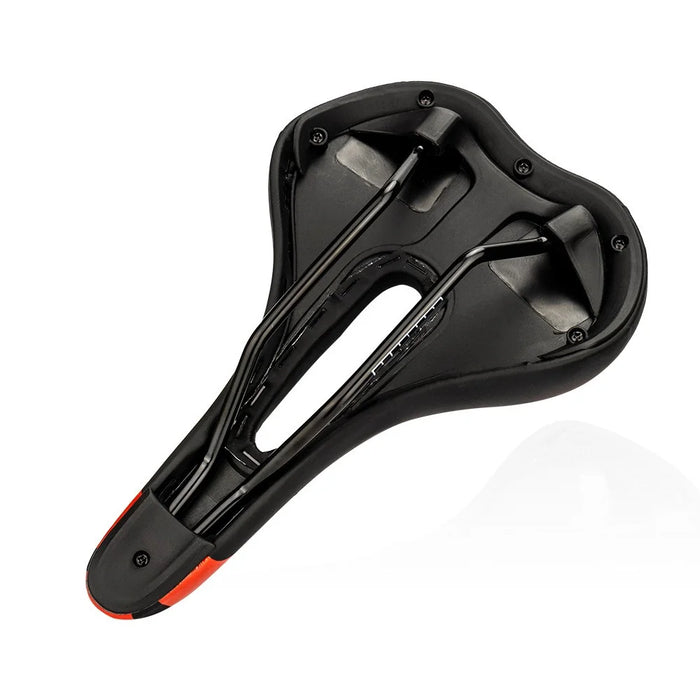 ZTTO 6219 Microfiber Leather Hollow Saddle Mountain Road Bicycle Seat Cushion - Black  /  Red - 3