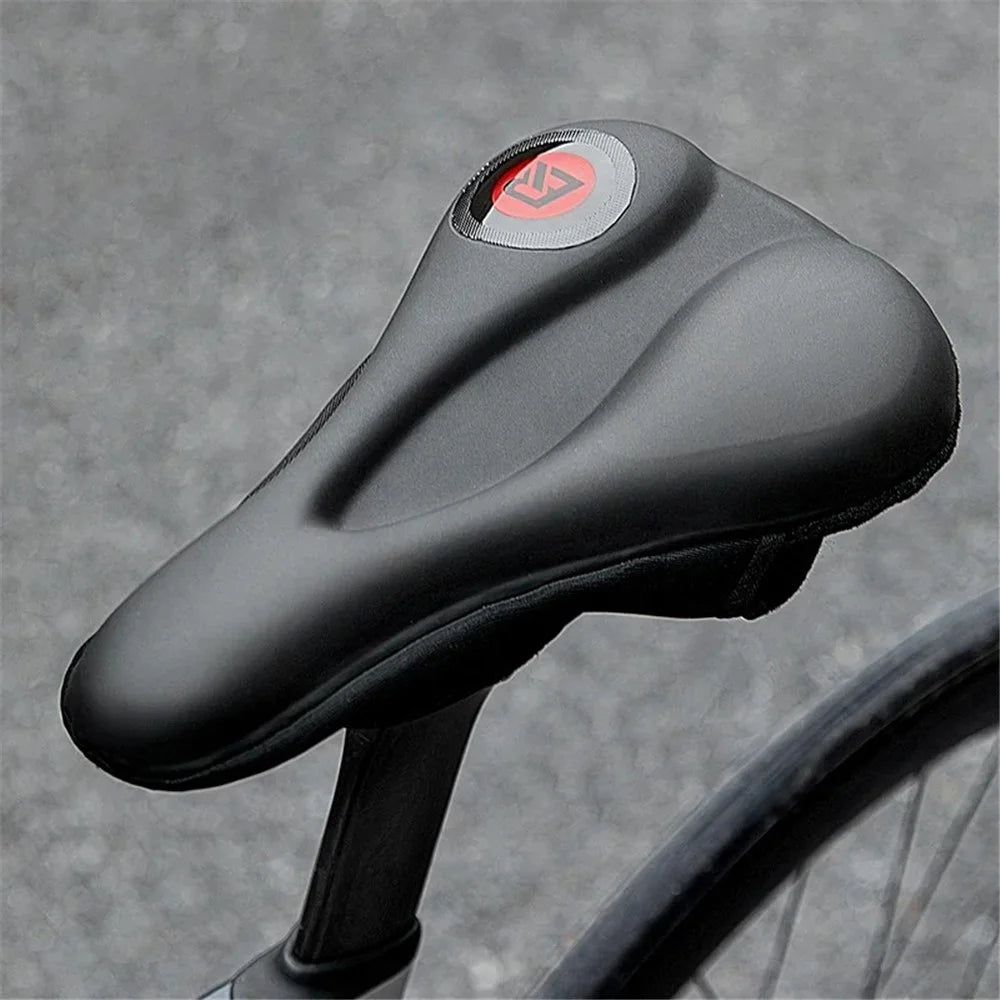 ROCKBROS LF2420 Bicycle Silicone Seat Saddle Quick Release MTB Bike Seat Cushion - Black  /  Red - 2