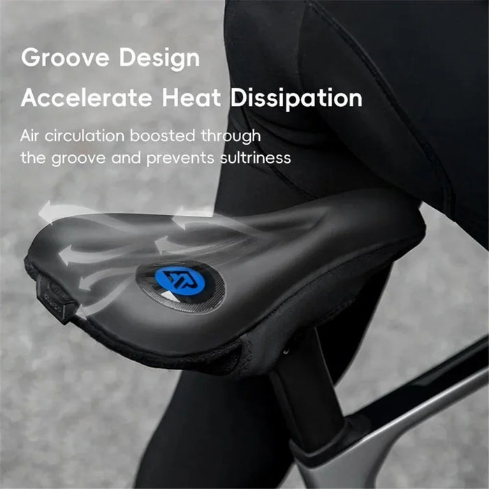 ROCKBROS LF2420 Bicycle Silicone Seat Saddle Quick Release MTB Bike Seat Cushion - Black  /  Red - 4