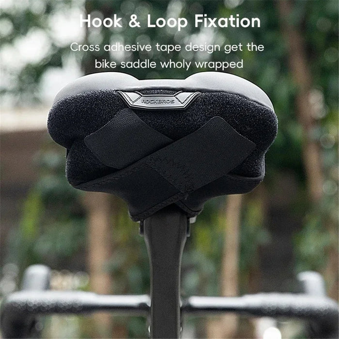 ROCKBROS LF2420 Bicycle Silicone Seat Saddle Quick Release MTB Bike Seat Cushion - Black  /  Red - 6
