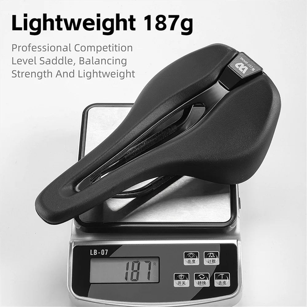 WEST BIKING YP0801204 Lightweight Carbon Fiber PU Leather Hollow Saddle Bike Seat Cushion - 7