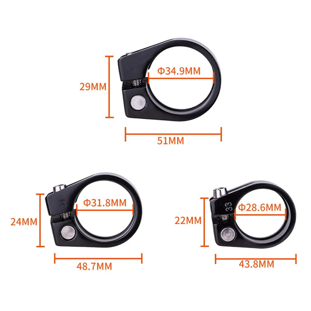 ZTTO JC205 Road Bike Seat Post Clamp Aluminum Alloy MTB Bicycle Seatpost Tube Clip - 28.6mm / Black - 7