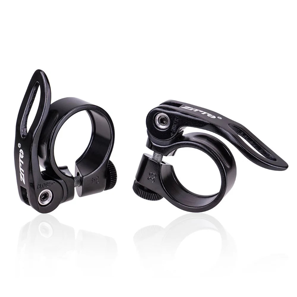ZTTO JX068 Bike Seat Post Clamp Aluminum Alloy Quick Release Seat Tube Clip - 28.6mm Black - 4