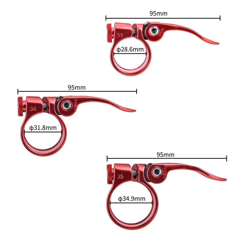 ZTTO JX068 Bike Seat Post Clamp Aluminum Alloy Quick Release Seat Tube Clip - 28.6mm Black - 6
