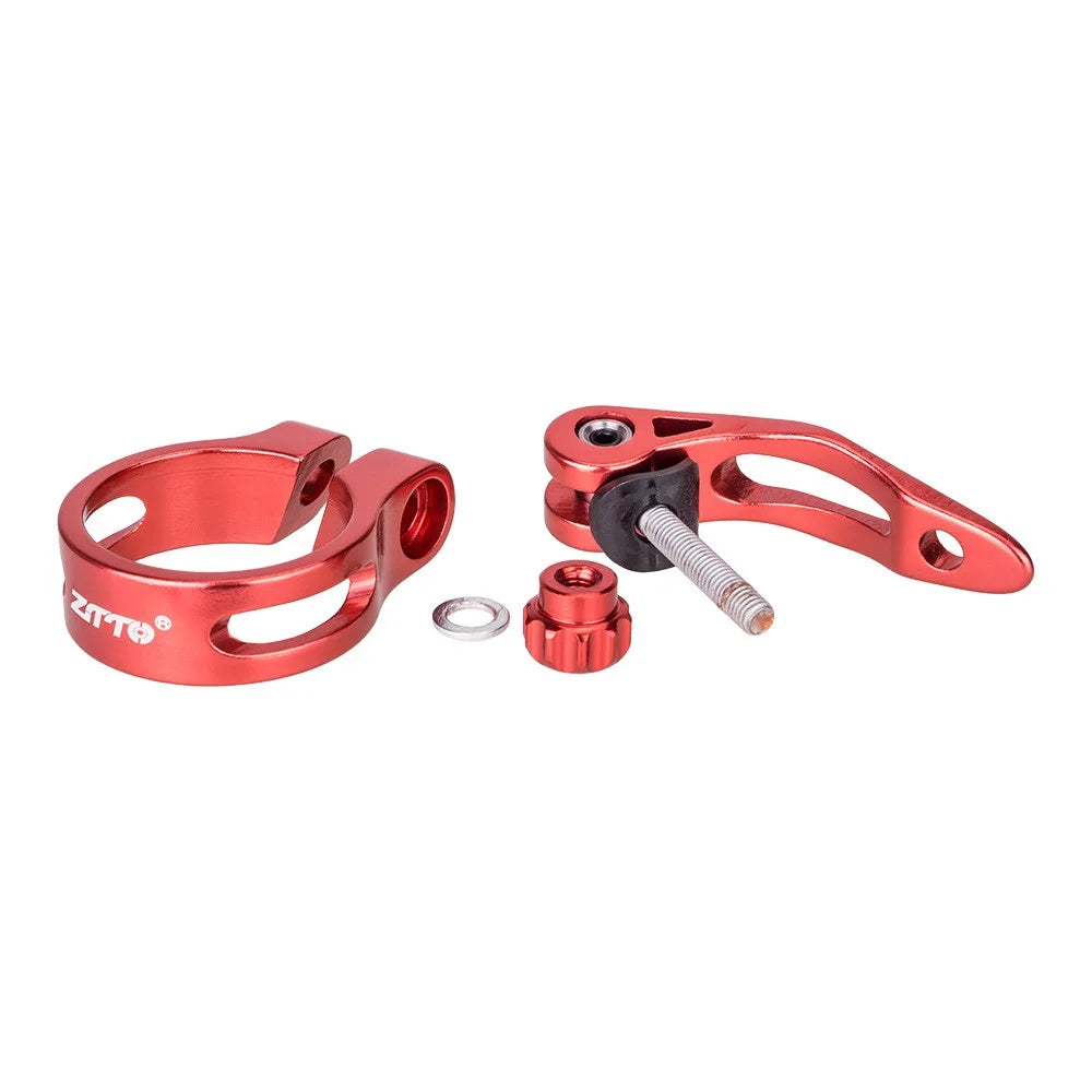 ZTTO JX076 Bike Seat Post Clamp Quick Release Aluminum Alloy Bicycle Seat Tube Clip - 31.8mm Black - 5