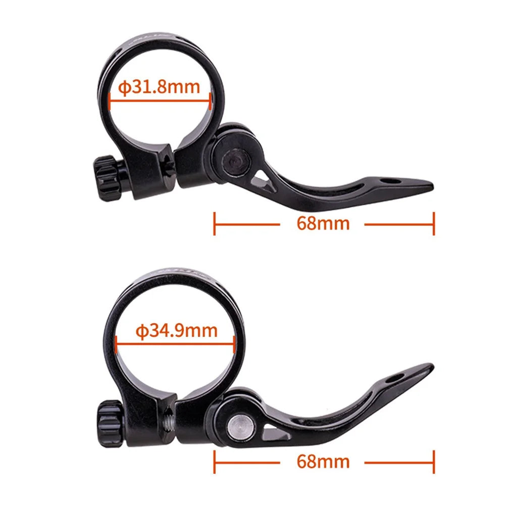 ZTTO JX076 Bike Seat Post Clamp Quick Release Aluminum Alloy Bicycle Seat Tube Clip - 31.8mm Black - 6