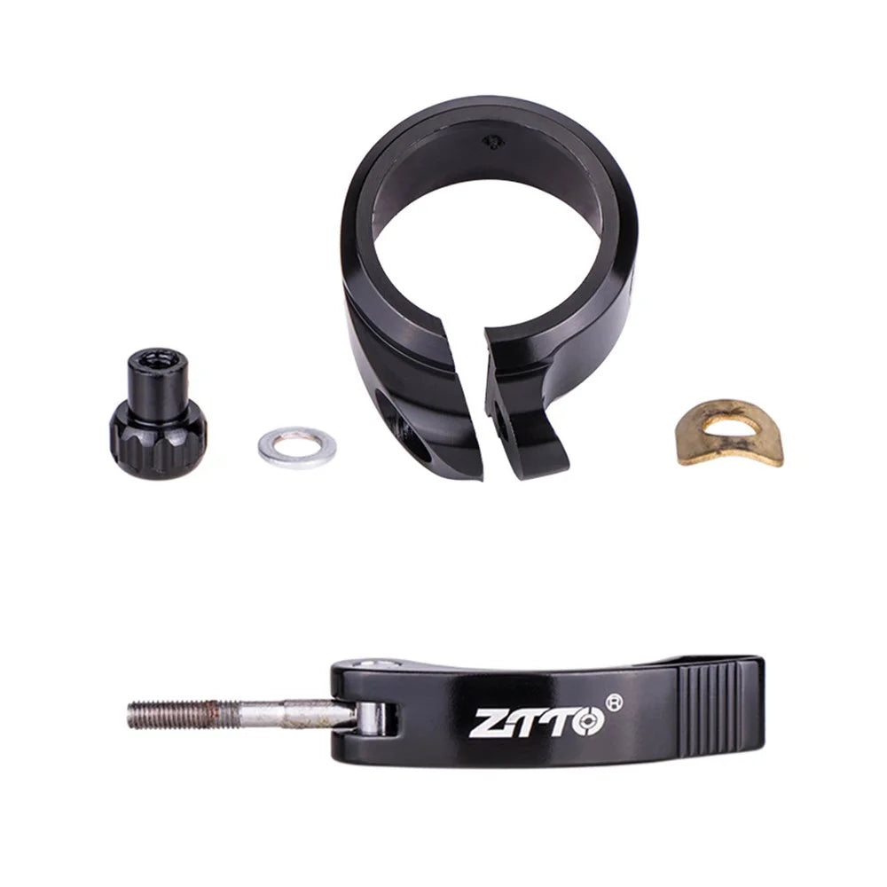 ZTTO JX072 39.8mm Aluminum Alloy Folding Bike Seat Post Clamp Seat Tube Clip - Black - 2
