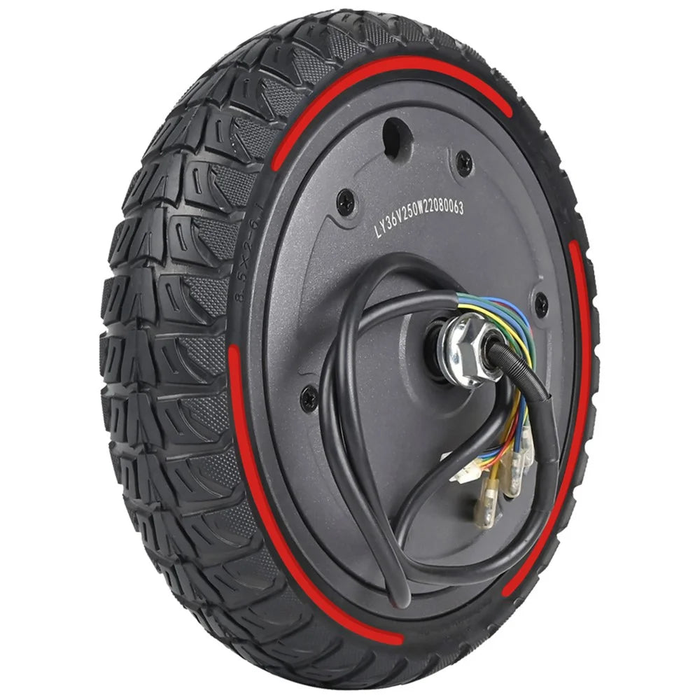 LYXM293-3 For Xiaomi Mi Electric Scooter 1S / M365 Pro / M365 250W Motor E-Scooter Rubber Wheel, 8.5x2-6.1inch - Red - 1