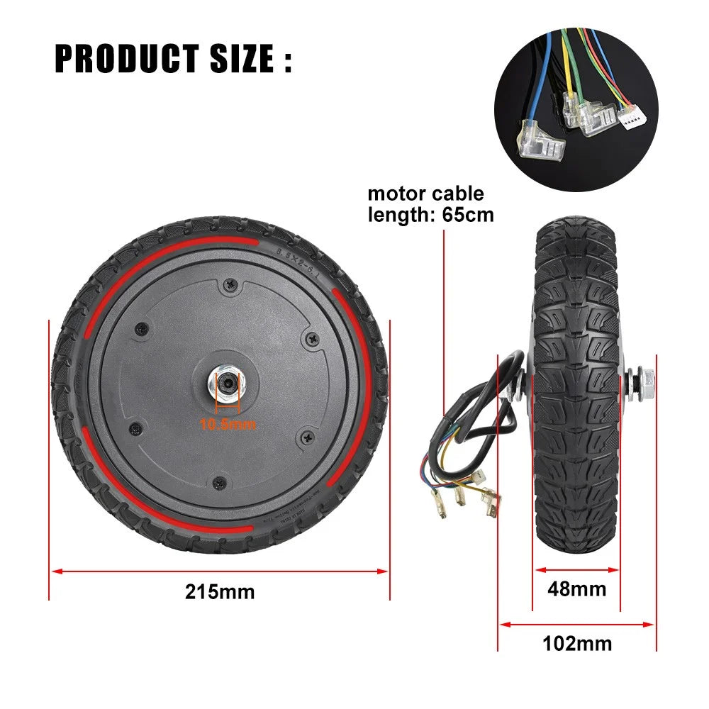 LYXM293-3 For Xiaomi Mi Electric Scooter 1S / M365 Pro / M365 250W Motor E-Scooter Rubber Wheel, 8.5x2-6.1inch - Red - 7