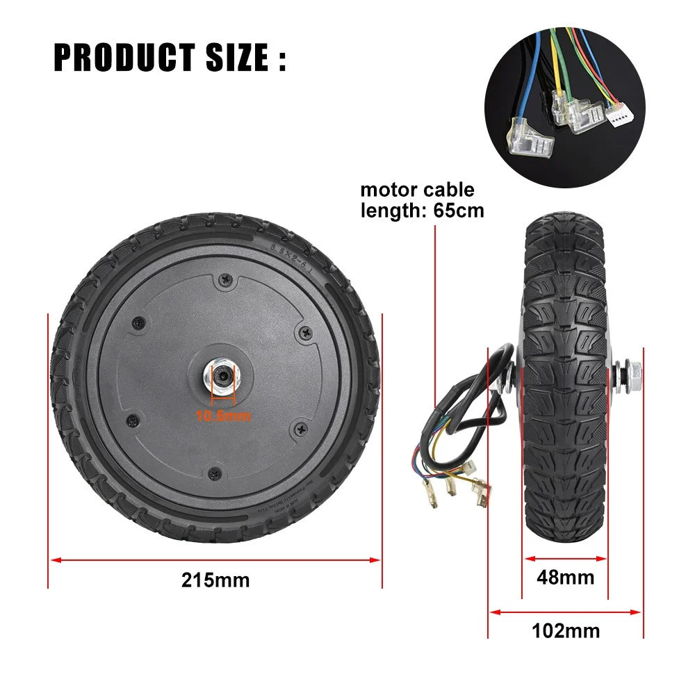 LYXM293-4 For Xiaomi Mi Electric Scooter 1S / M365 Pro / M365 250W Motor E-Scooter Rubber Wheel, 8.5x2-6.1inch - Black - 7