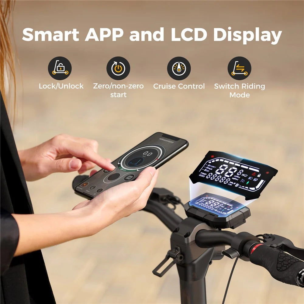 ISCOOTER iX7 Pro Dual Drive 1000W Off-Road 10 Inch Tire Electric Scooter with 48V 17.5Ah Battery, Support APP - Region A - 6