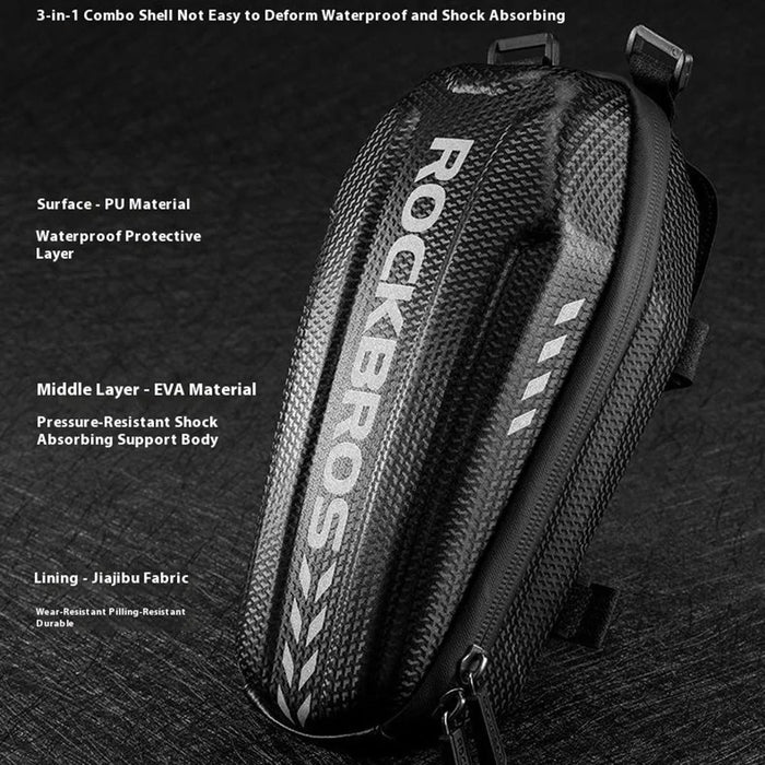 ROCKBROS 3L Waterproof Electric Scooter EVA Hard Shell Front Handlebar Bag for Road Mountain Bike - 6