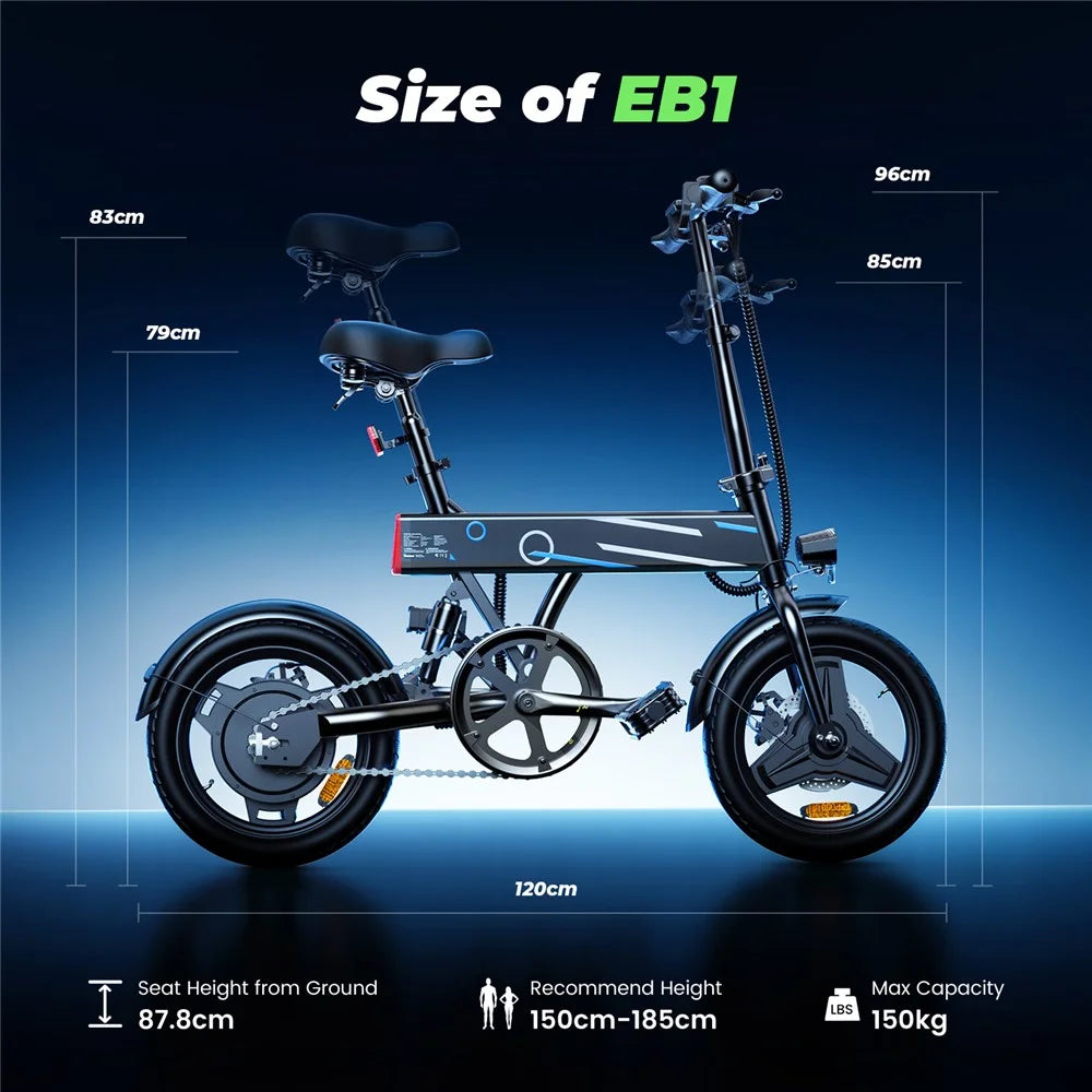 ISCOOTER EB01 500W Motor Electric Scooter with Smart LCD Display and 36V 7.8Ah Battery 25km / h Max Speed - Black - 2