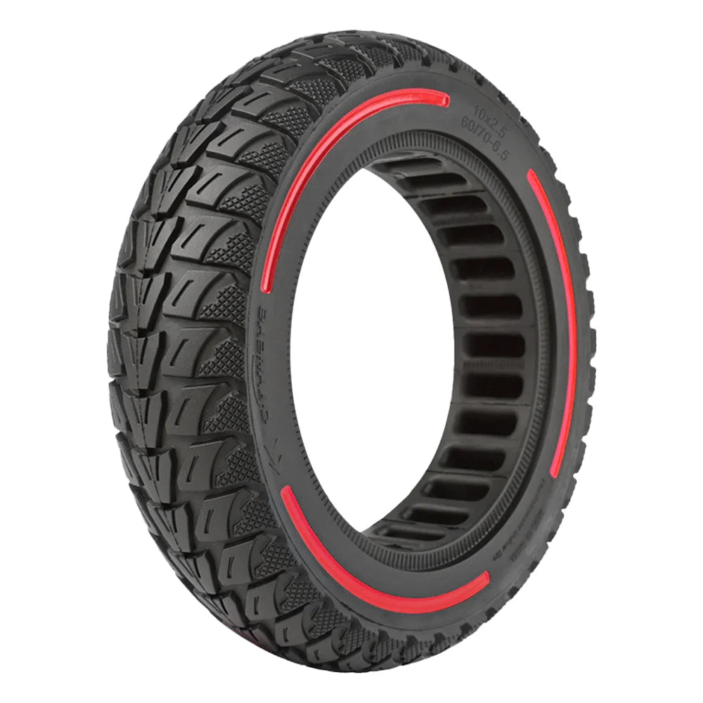 10x2.5 Inch Honeycomb Tire for Ninebot Max G30 Electric Scooter Shock Absorbing Off-Road Solid Tire - Red - 1