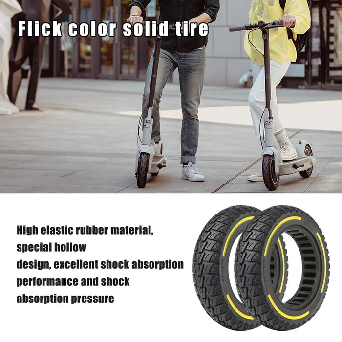 10x2.5 Inch Honeycomb Tire for Ninebot Max G30 Electric Scooter Shock Absorbing Off-Road Solid Tire - Red - 4