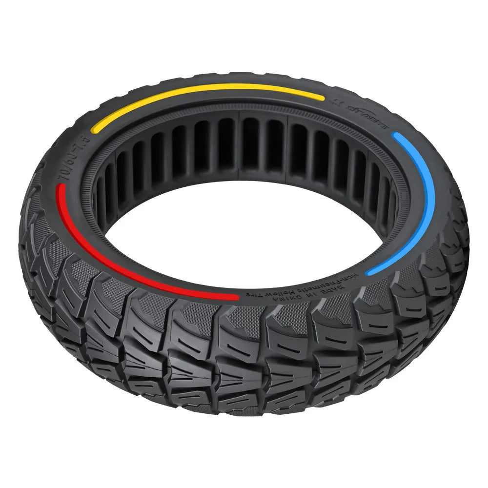For Segway eKickScooter ZT3 Pro Electric Scooter 70 / 60-7.5 Shock Absorption Rubber Off-Road Tyre Honeycomb Solid Tire - Tri-Color - 1