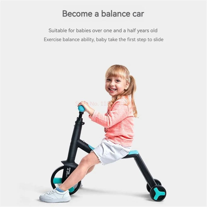 NADLE TF3-1 Children Scooter Tricycle 3-in-1 Baby Balance Bike Trikes Riding Toys for 3-5 Years Old Toddlers - Blue - 2