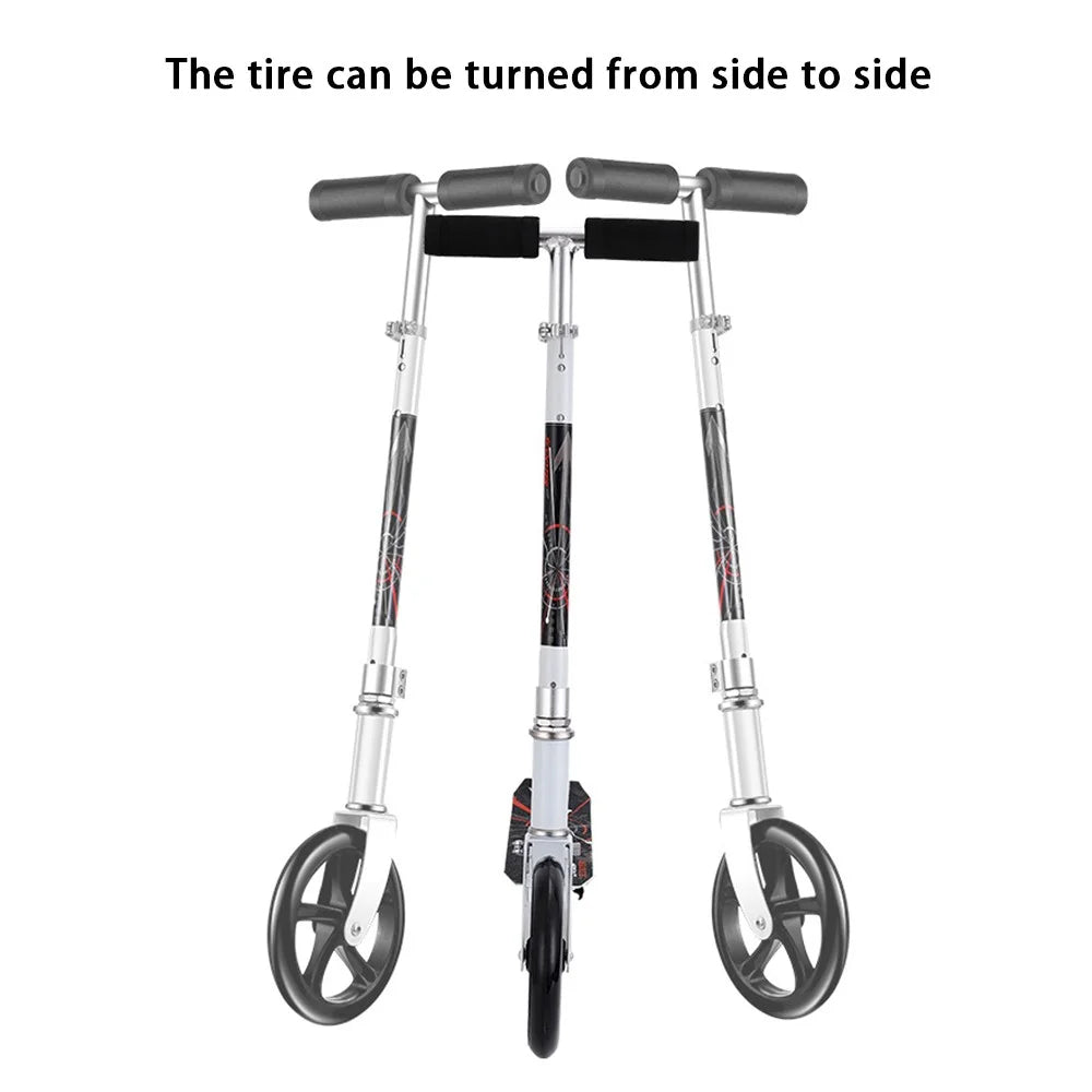 888888 Aluminum Alloy Commuting Foldable Scooter (200 Thickened Version) - Black - 2