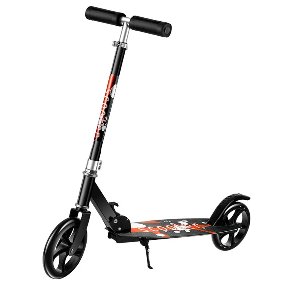 888888 Commuting Foldable Aluminum Alloy Scooter (200 Widened Version) - Black - 1