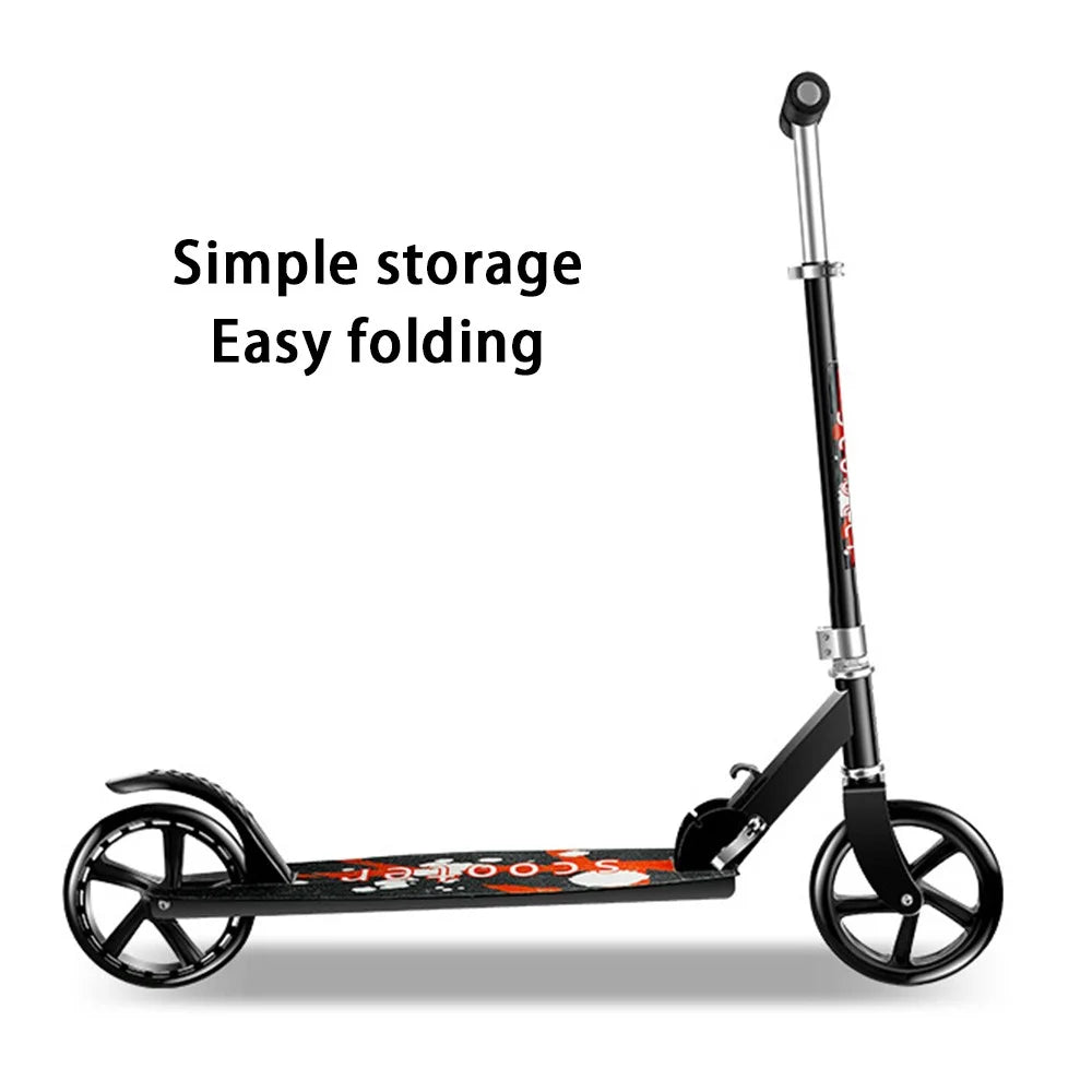 888888 Commuting Foldable Aluminum Alloy Scooter (200 Widened Version) - Black - 3