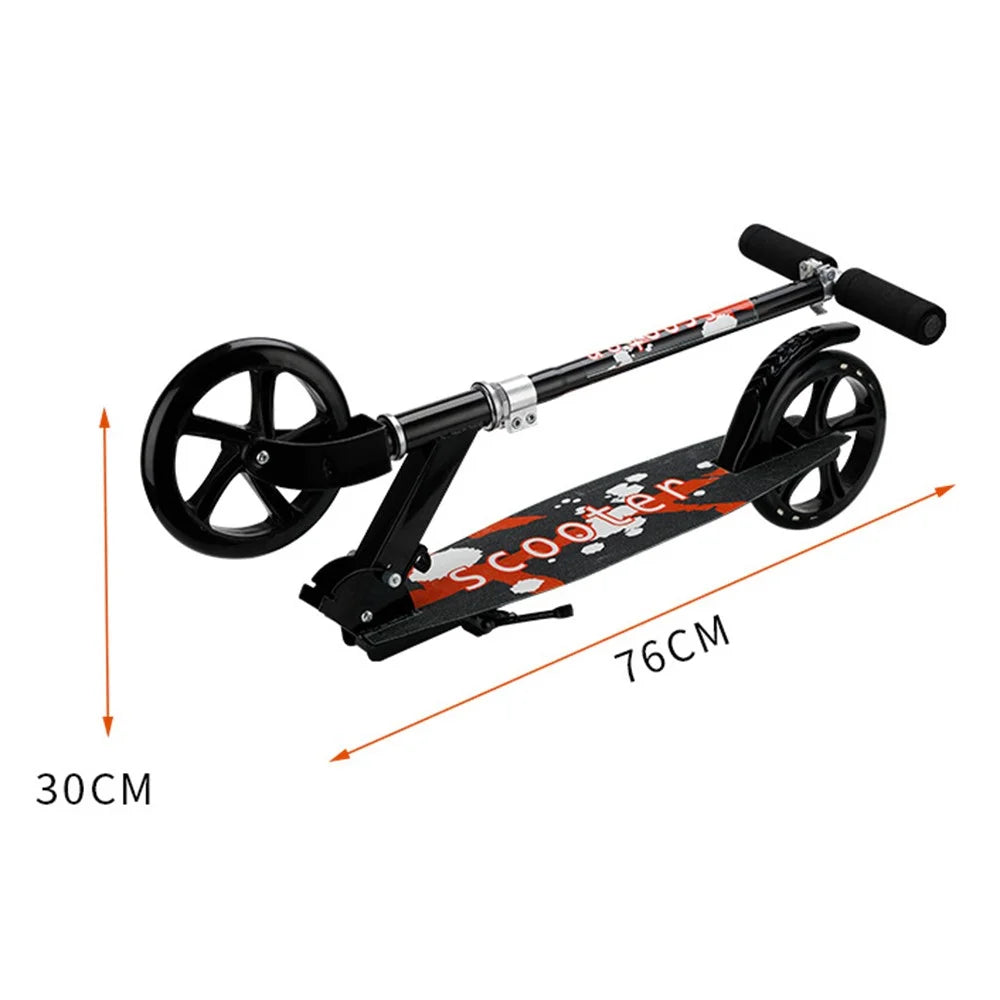 888888 Commuting Foldable Aluminum Alloy Scooter (200 Widened Version) - Black - 6